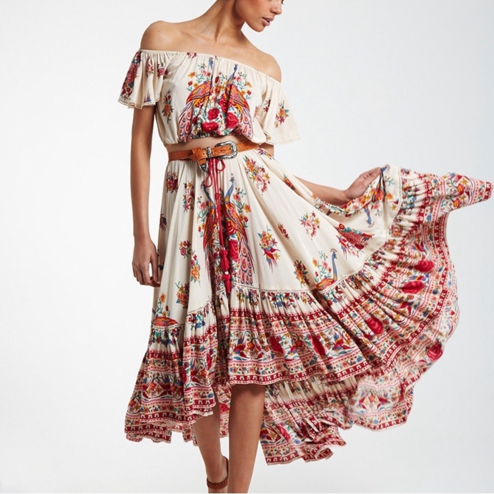 Spell Hotel Paradiso Castaway Maxi Skirt Multi Pearl Small EUC - Picture 10 of 10